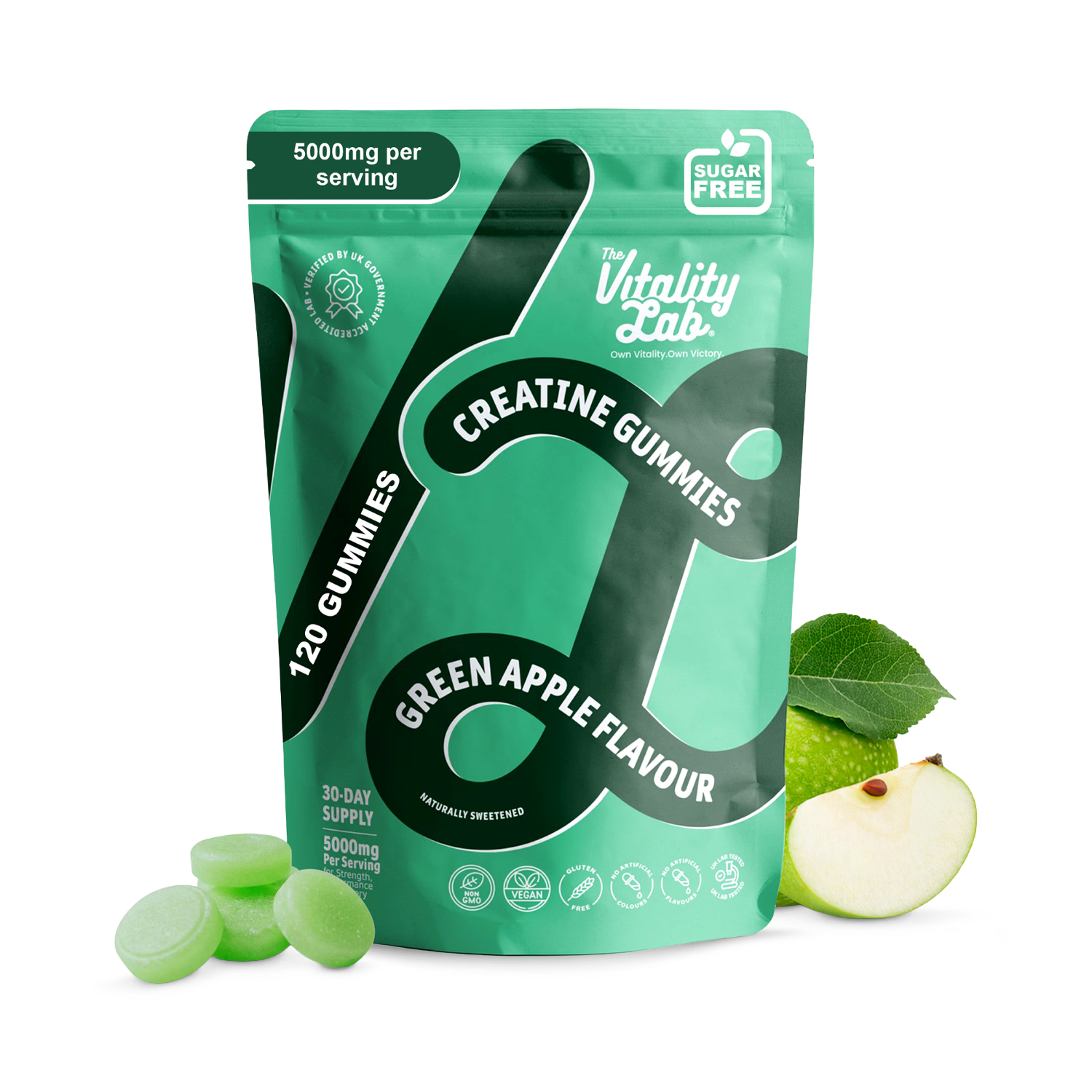 The Vitality Lab creatine gummies 5000mg 120 gummies, imported from the UK