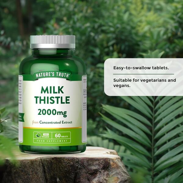 Nature's Truth Milk Thistle 2000mg supplement 60 tablets, UK version