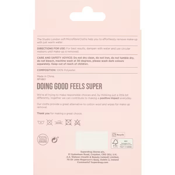 Superdrug Studio Microfibre Cloths 3pk (British brand)