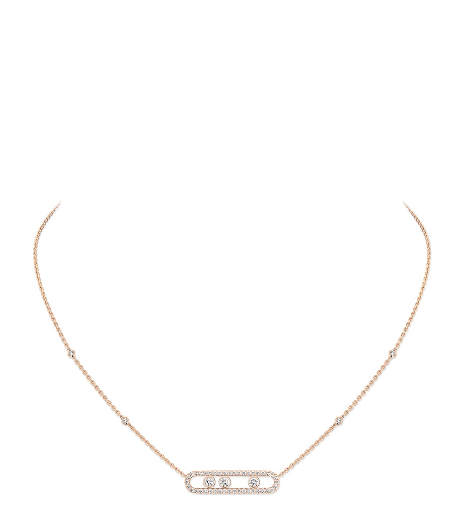 Messika Move Classique pink gold diamond pavé necklace 0.70ct - British product