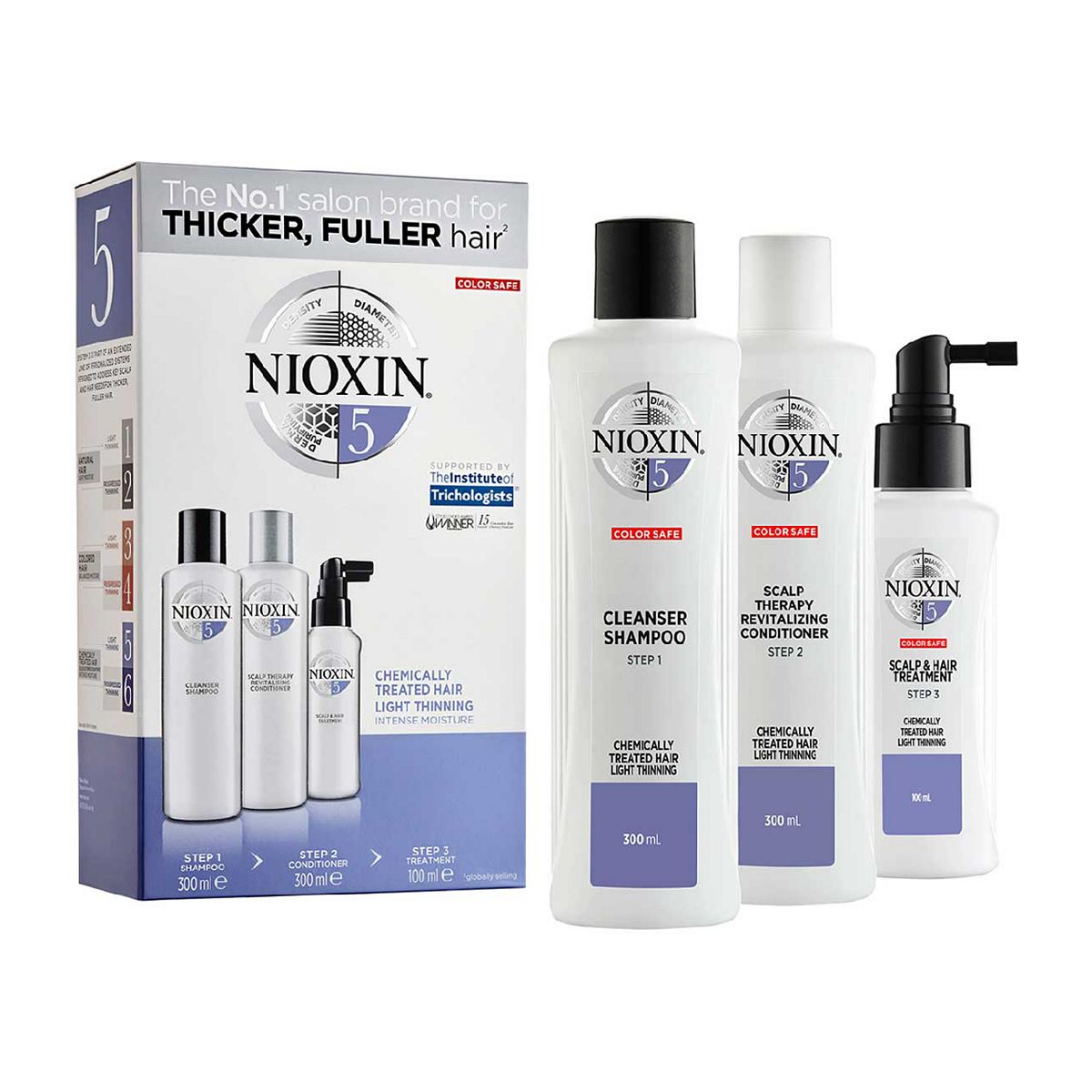 NIOXIN 3-part System 5 Loyalty Kit for Chemically Treated Hair with Light Thinning GOODS Boots   