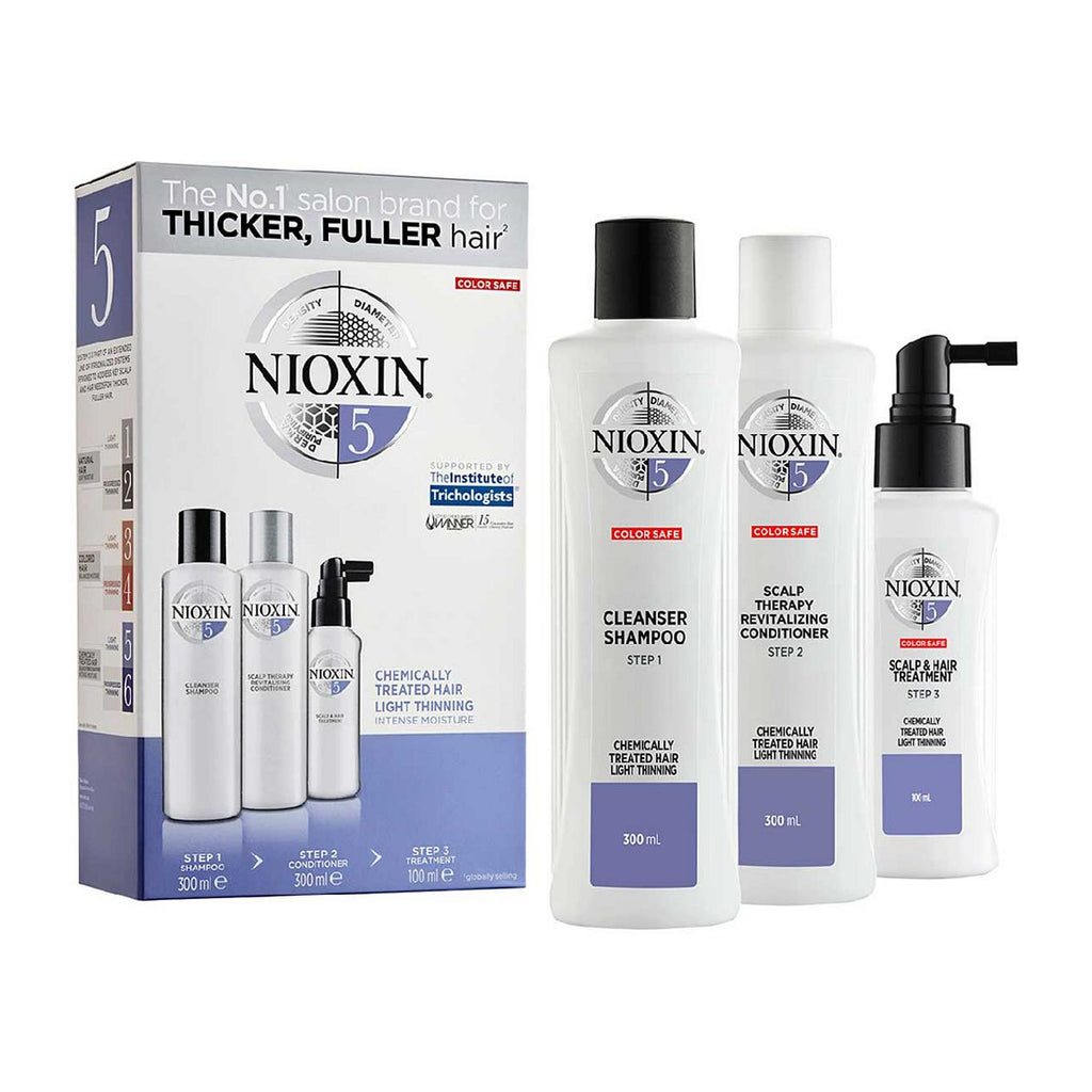 NIOXIN 3-part System 5 Loyalty Kit for Chemically Treated Hair with Light Thinning