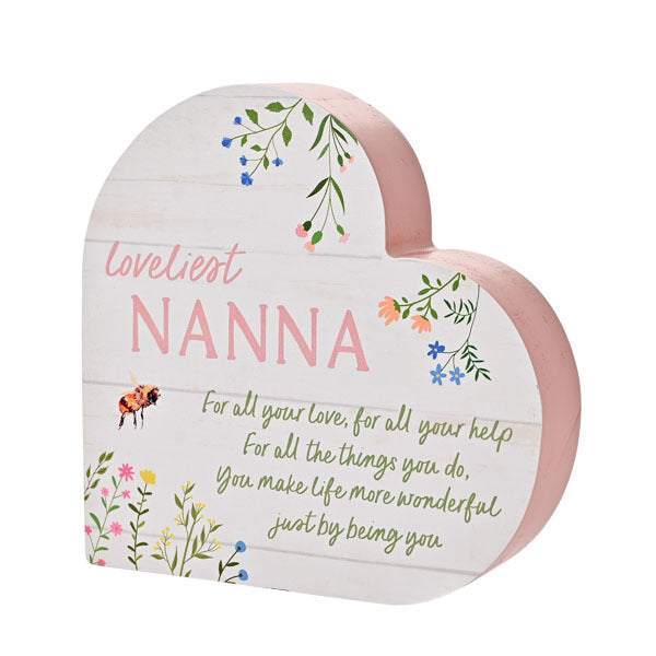 The Cottage Garden Floral Heart Mantel Plaque 'Nanna' GOODS Superdrug   