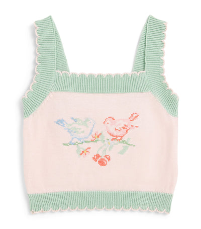 Harrods Gingersnaps Haut en coton intarsia oiseau pour tout-petits, 6-36 mois - Acheter en ligne sur McGrocer