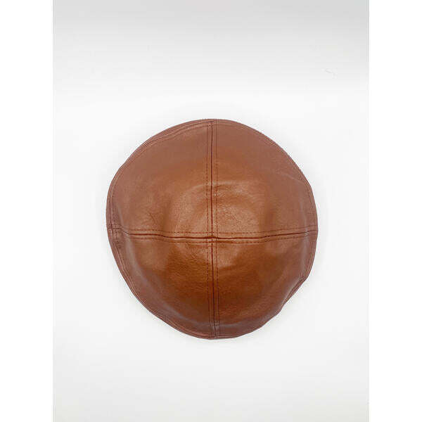 SVNX beret brown PU leather one size, imported from the UK