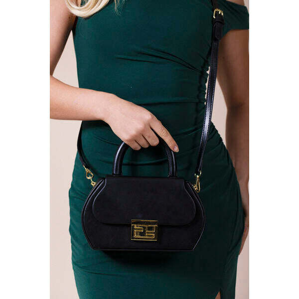 SVNX hard grab bag black with gold hardware (British brand)