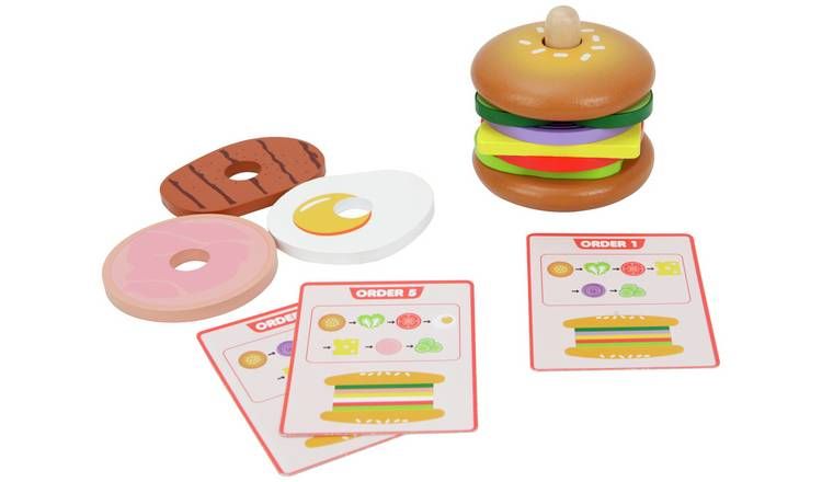 Chad Valley Wooden Burger Stack Game