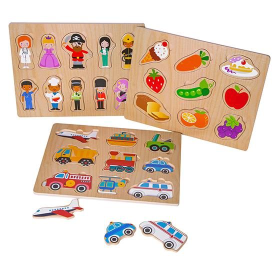 Chad Valley Wooden Peg Puzzle - Assortment