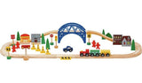 Chad Valley Wooden Train Set - 60 Piece