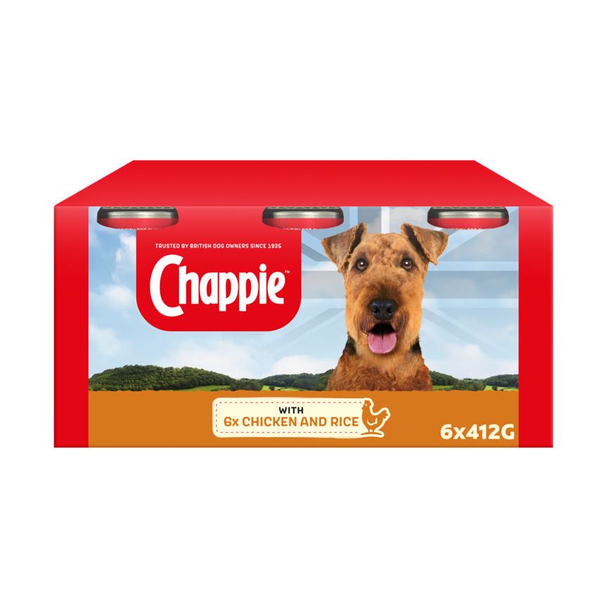 Chappie Adult Wet Dog Food Tins Chicken &amp;amp; Rice in Loaf