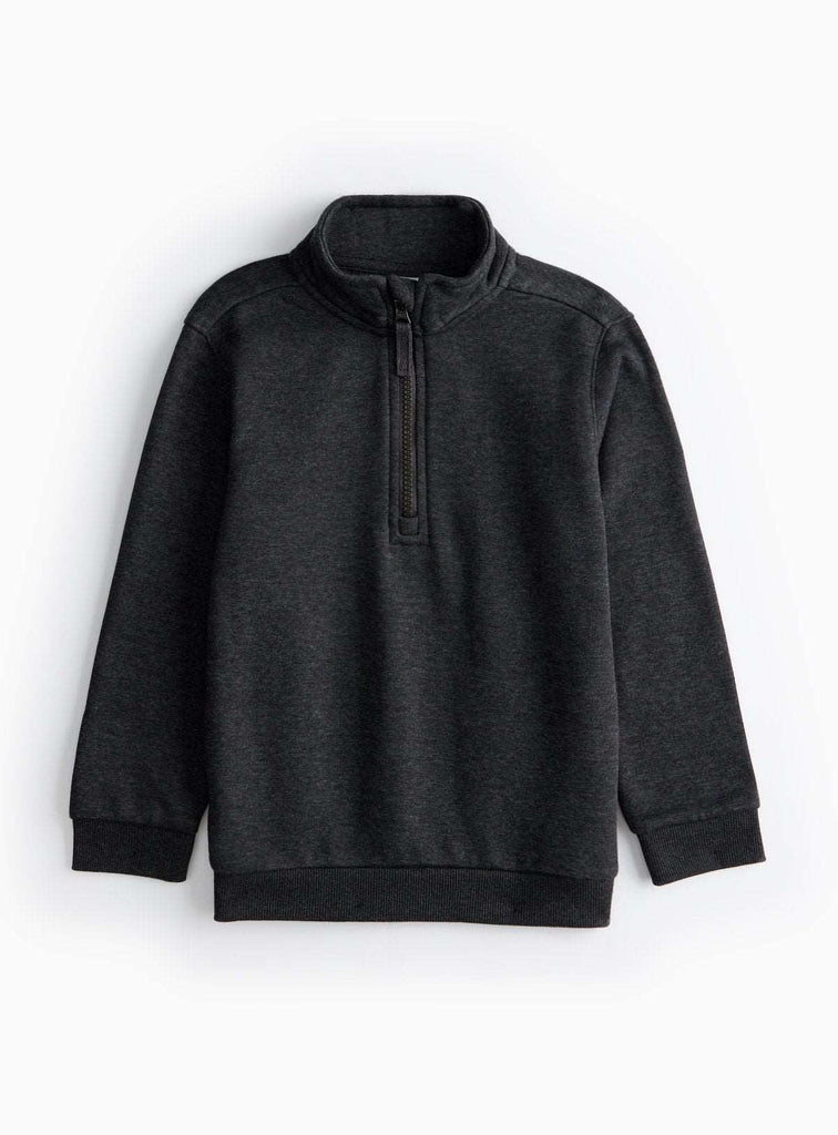 Charcoal Grey Quarter-Zip Sweatshirt 4 years