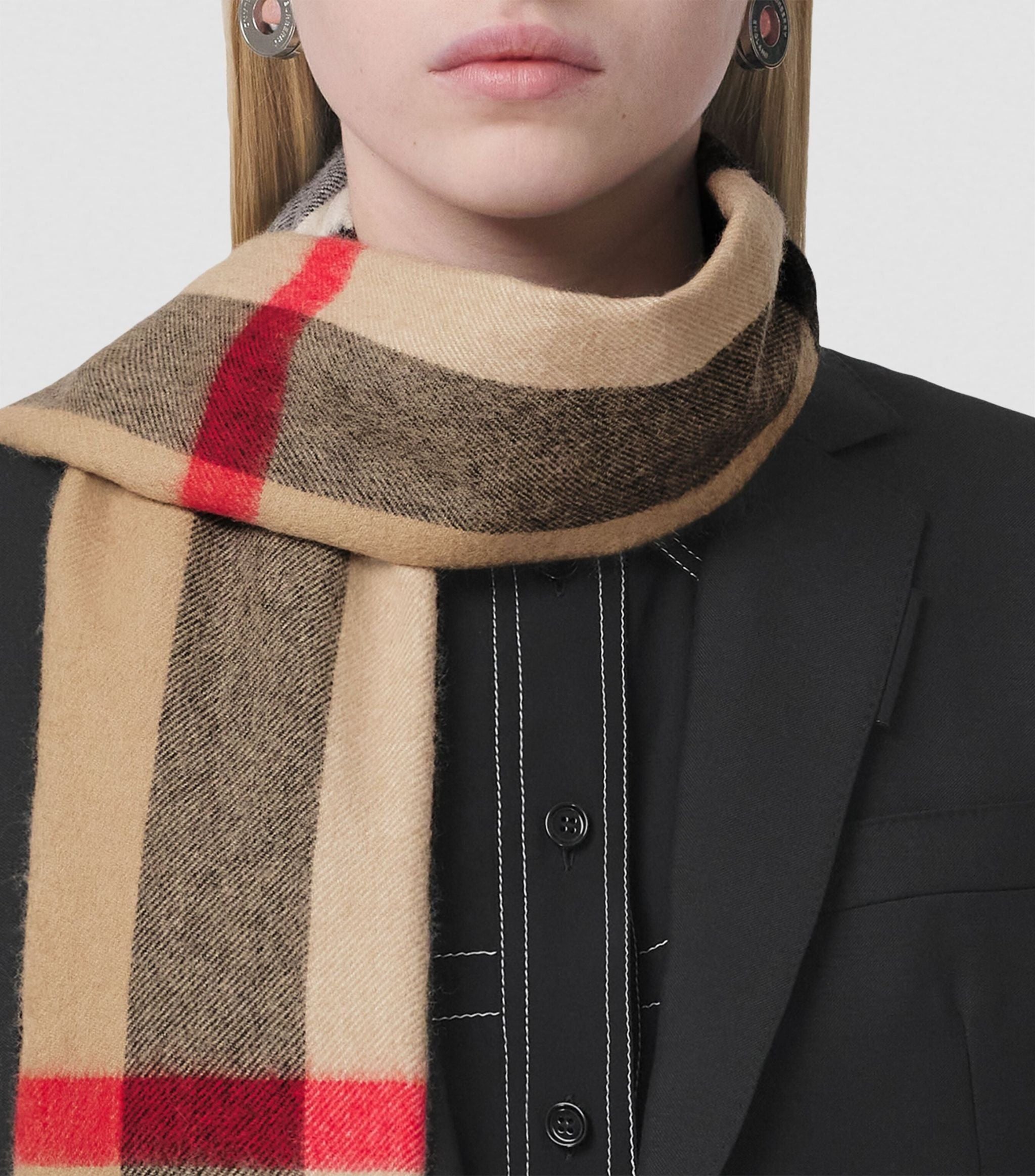 Check Cashmere Scarf