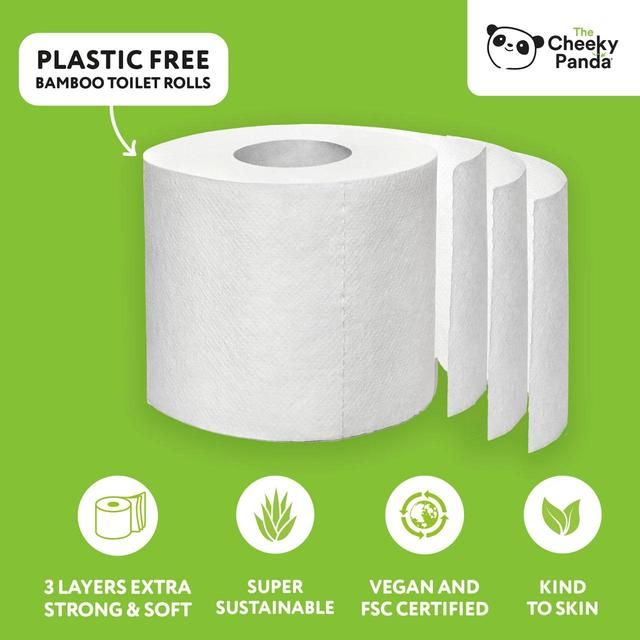 Cheeky Panda Natural Bamboo Toilet Tissue   24 per pack