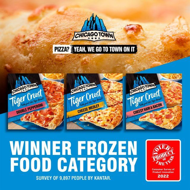 Chicago Town Tiger Crust Cheesy Ham &amp;amp; Bacon Pizza   315g