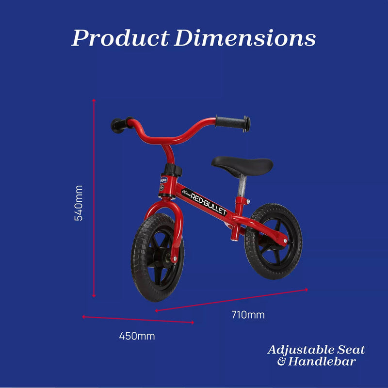 Chicco Red Bullet balance bike for toddlers, imported from the UK