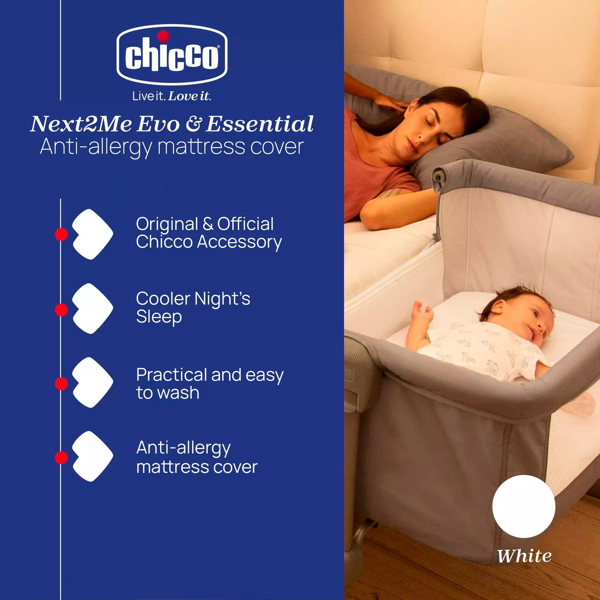 Chicco Next2Me hygienic terry mattress cover 50 x 83 cm, UK version