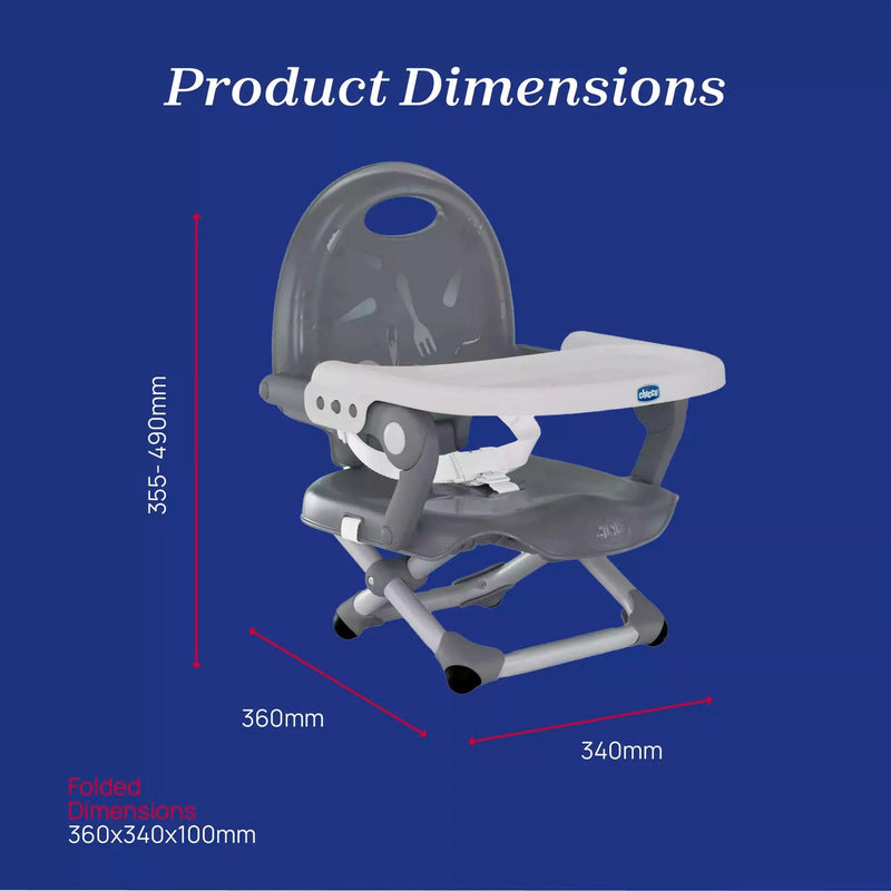 Chicco Pocket Snack booster seat dark grey portable highchair, UK version