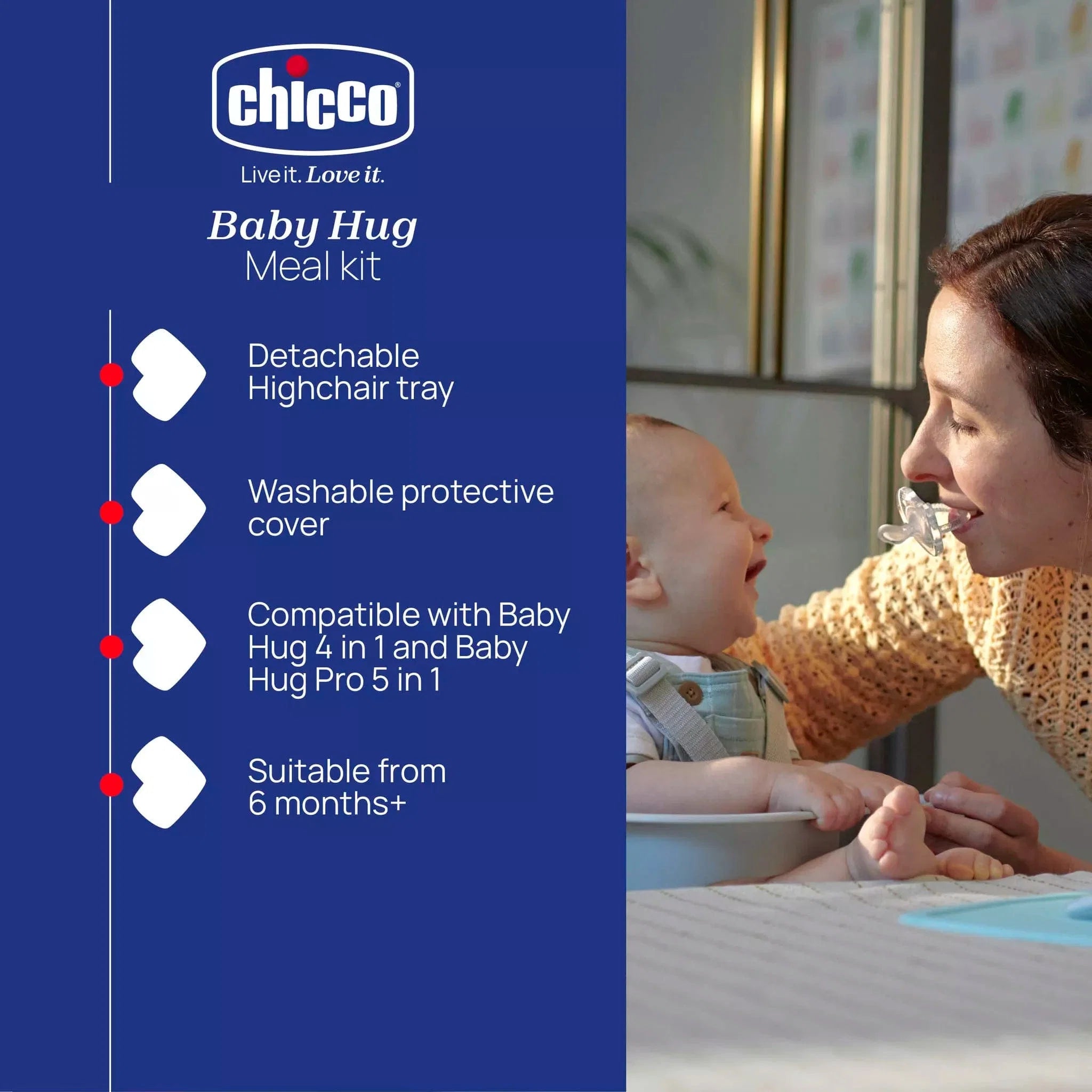 Chicco Baby Hug 4in1 meal kit tray and cover (British brand)
