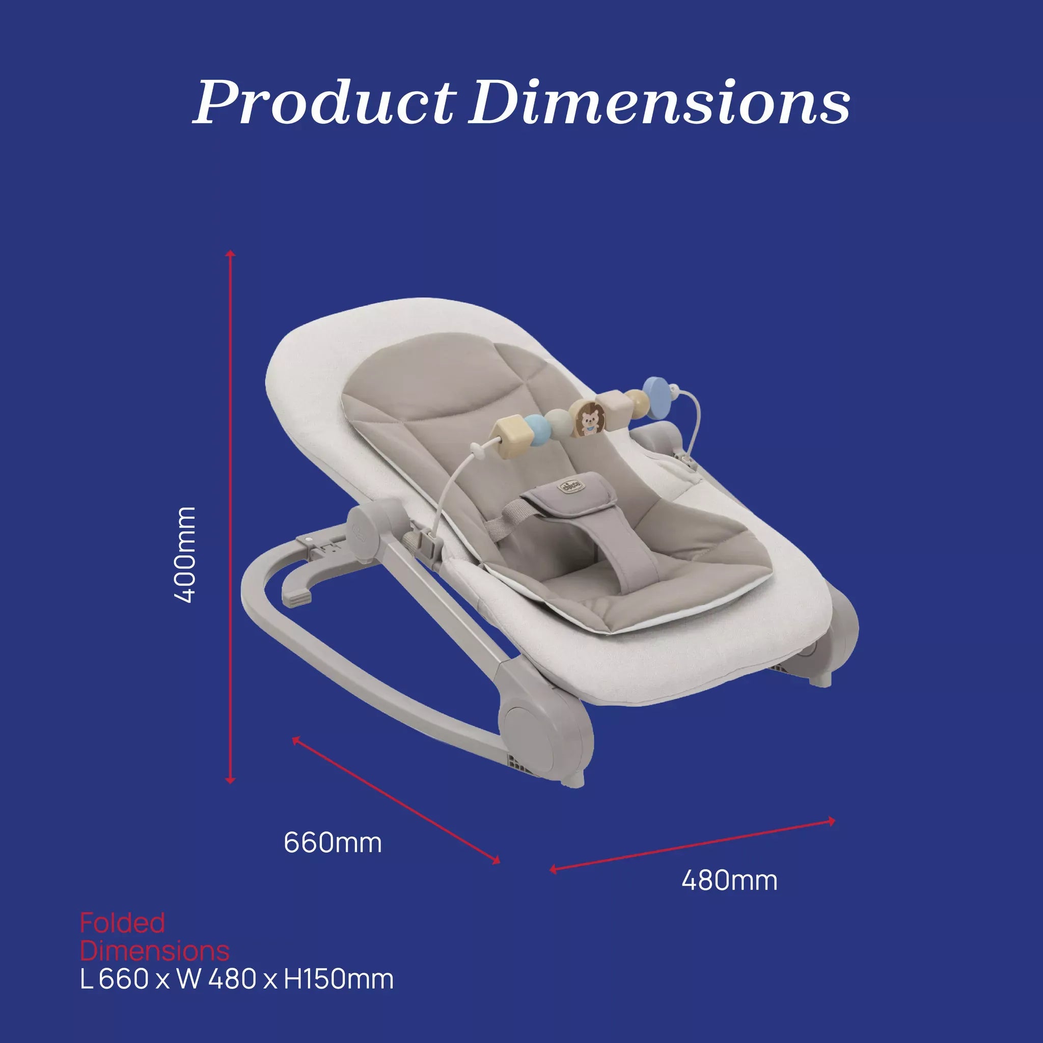 Chicco Magia baby rocker chair in Vanilla, UK version