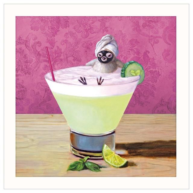 Chick Spa In Cocktail Glass Blank Card