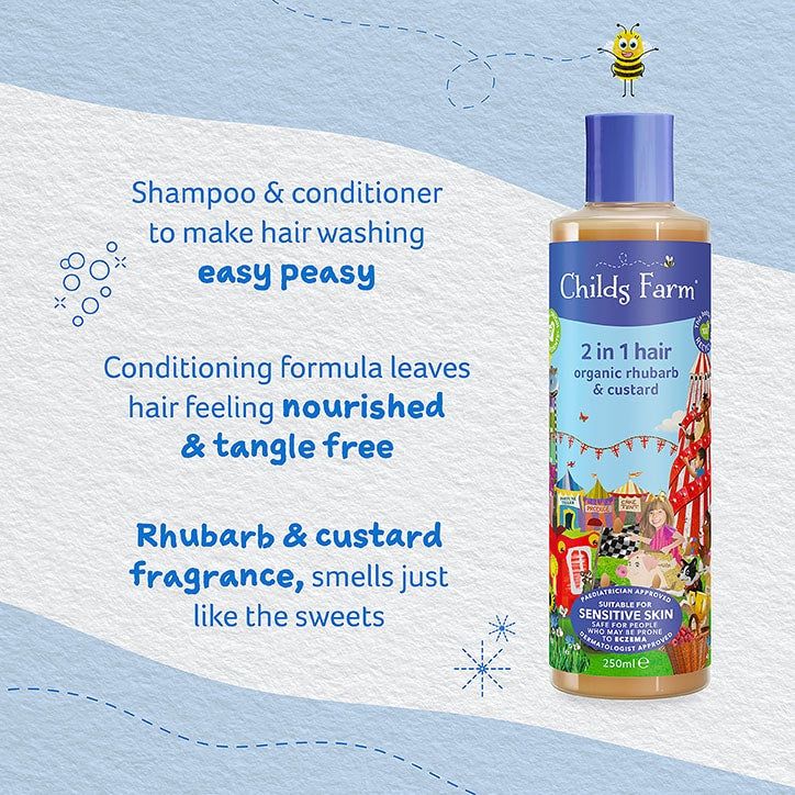 Childs Farm 2in1 Shampoo &amp;amp; Conditioner - Rhubarb &amp;amp; Custard 250ml