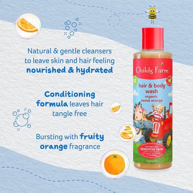 Childs Farm Kids Organic Sweet Orange Hair &amp;amp; Body Wash    500ml