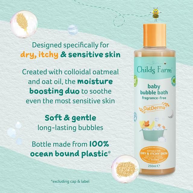 Childs Farm OatDerma Unfragranced Baby Bubble Bath   250ml