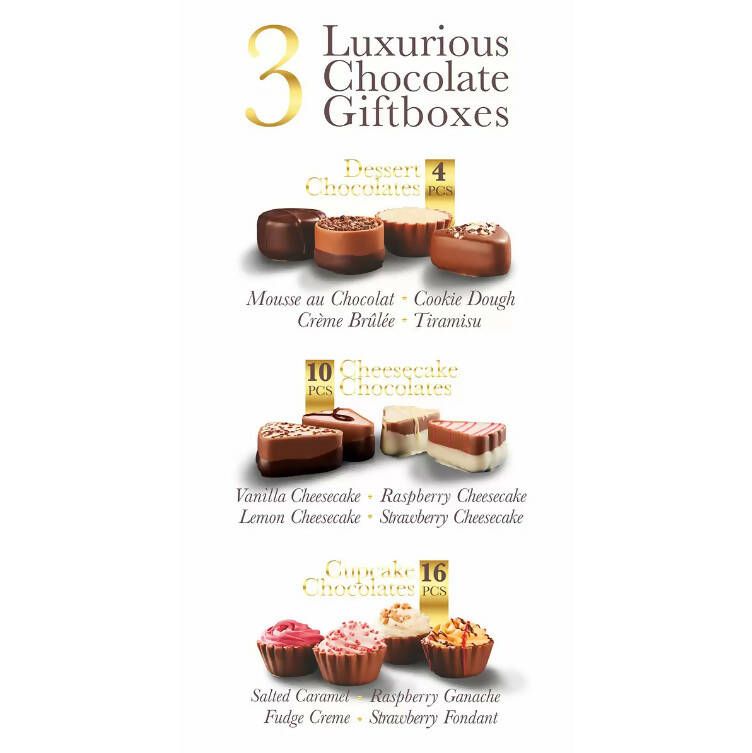 Chocodelice Finest Belgian Chocolates 3 Box Gift Set, 490g