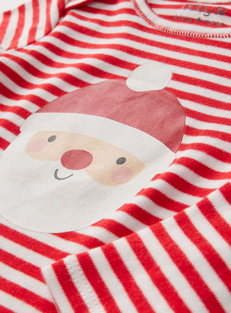 Christmas Santa Red Striped Bodysuit  9-12 months