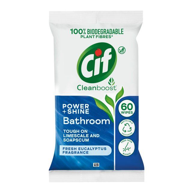 Cif Bathroom Cleaning Biodegradable Wipes Fresh Eucalyptus