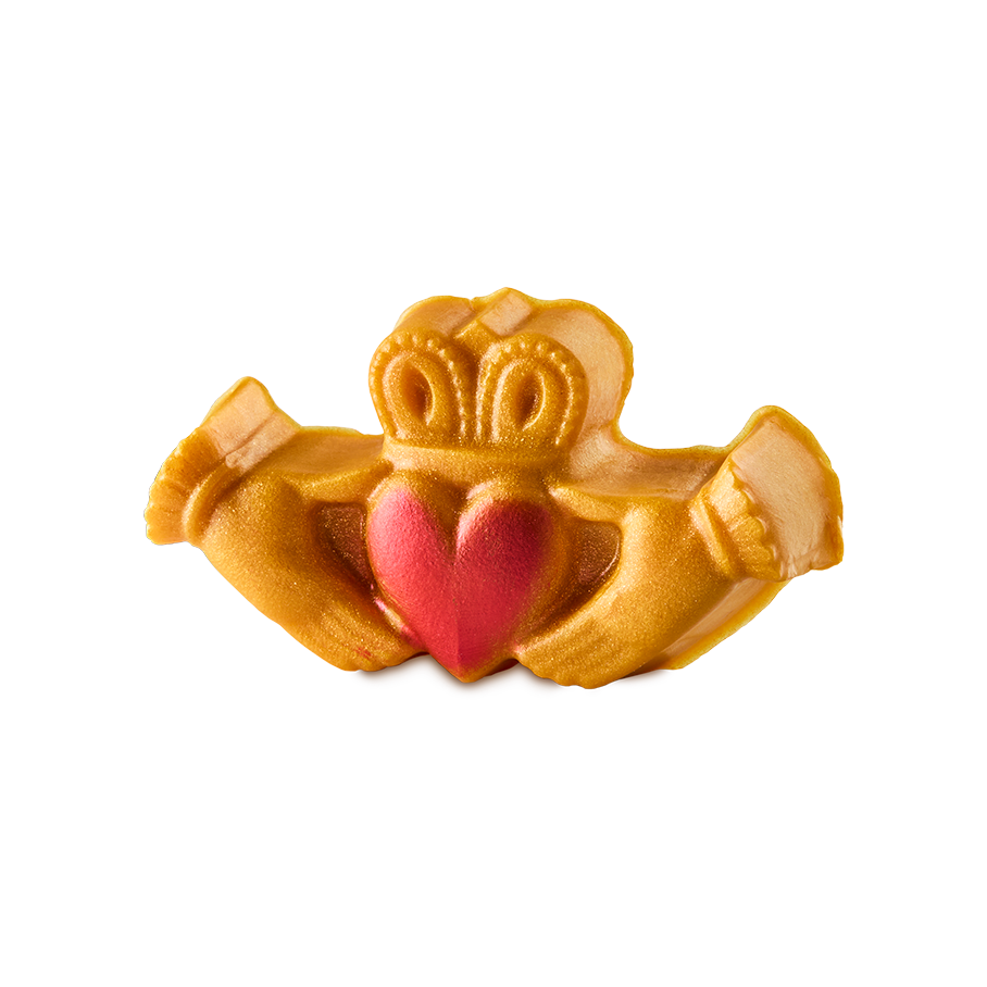 Lush handmade Claddagh soap with red lustre - British product