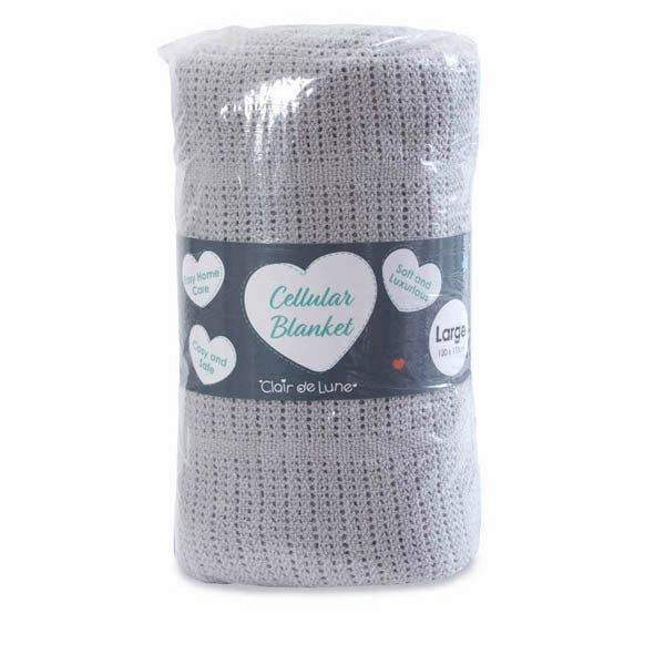 Clair De Lune Cotton Cellular Blanket Large Grey