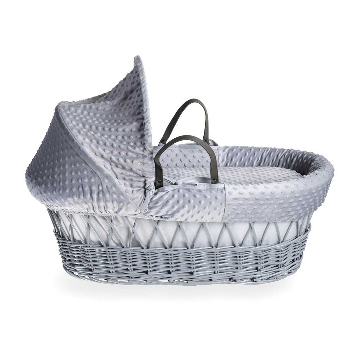 Clair de Lune Dimple Grey Wicker Basket &amp;amp; Deluxe Stand Grey