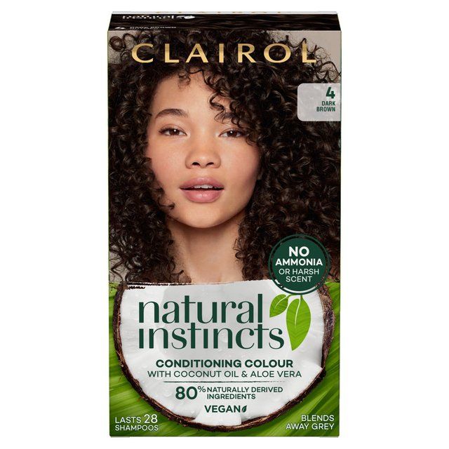 Clairol Natural Instincts Semi Permanent Hair Dye 4 Dark Brown