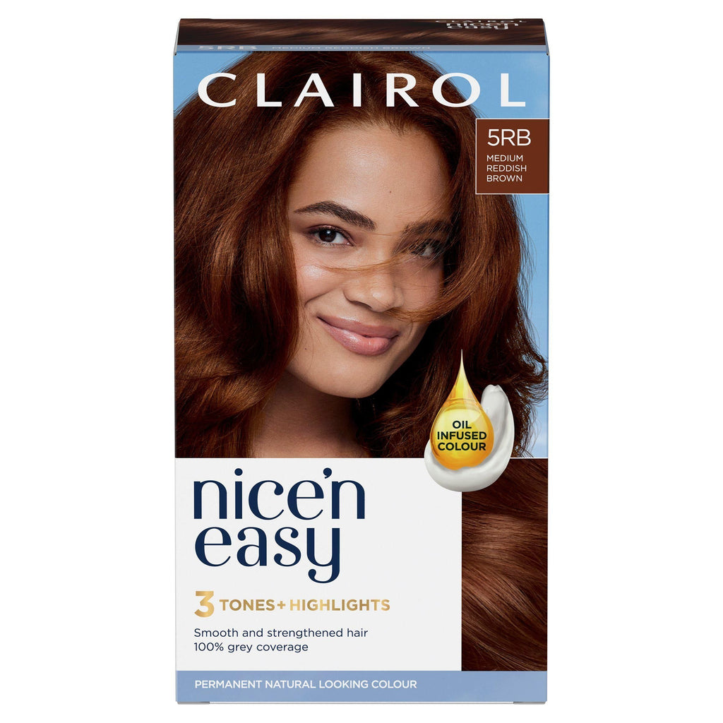 Clairol Nice'n Easy Crème Natural Looking Oil-Infused Hair Dye Medium Reddish Brown 5RB