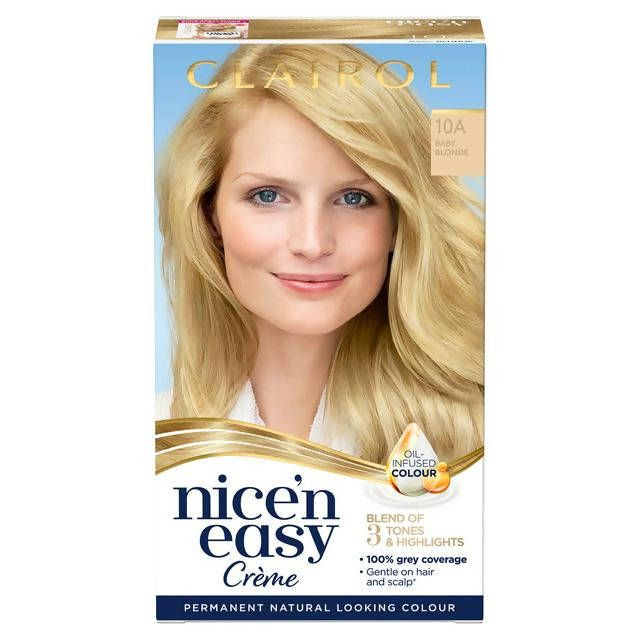 Clairol Nice'n Easy Crème Natural Looking Oil-Infused Permanent Hair Dye Baby Blonde 10A