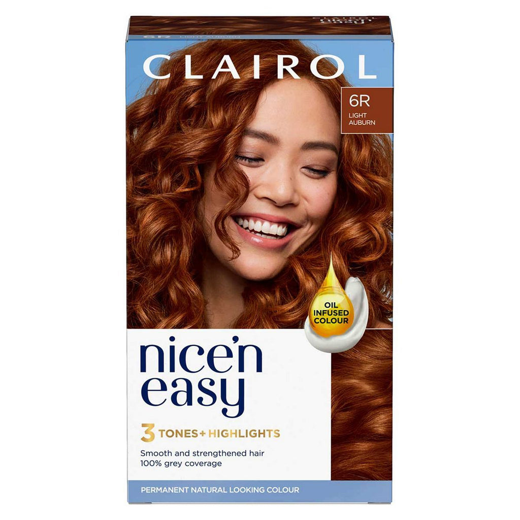 Clairol Nice'n Easy Crème Oil Infused Permanent Hair Dye 6R Light Auburn 177ml