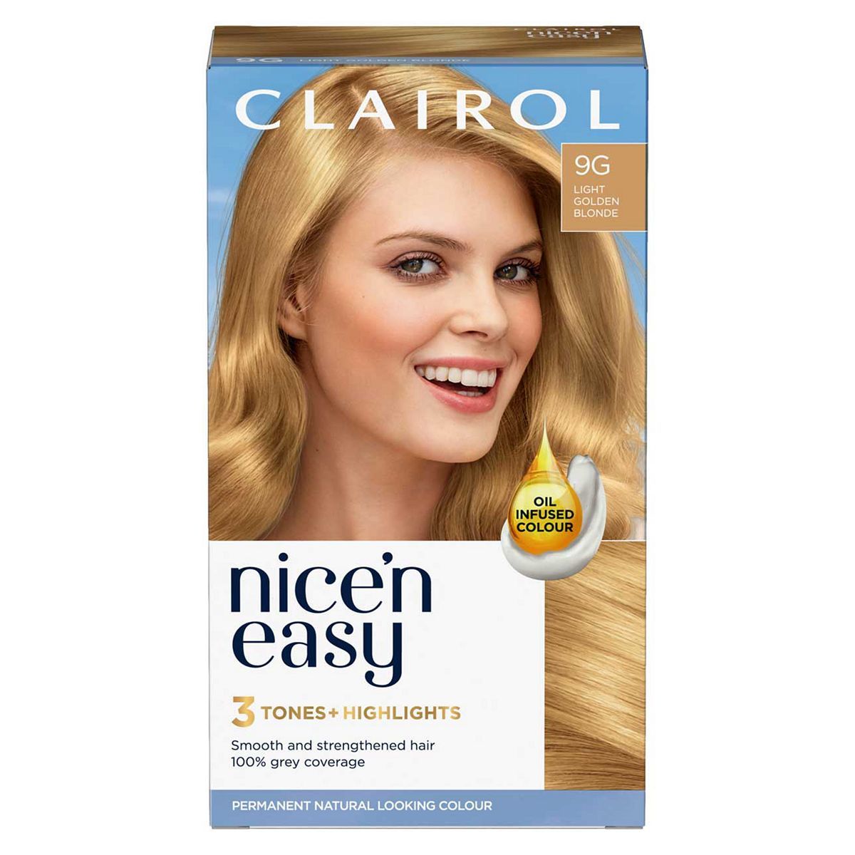 Clairol Nice'n Easy Cr&egrave;me olajos tartós hajfesték 9G világos aranyszőke 177 ml