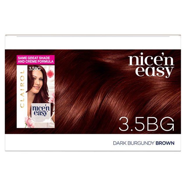 Clairol Nice'n Easy Creme Permanent Hair Dye 3.5BG Dark Burgundy Brown