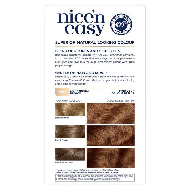 Clairol Nice'n Easy Creme Permanent Hair Dye 6W Light Mocha Brown