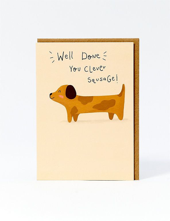 Clever Sausage Exam Congratulations Card