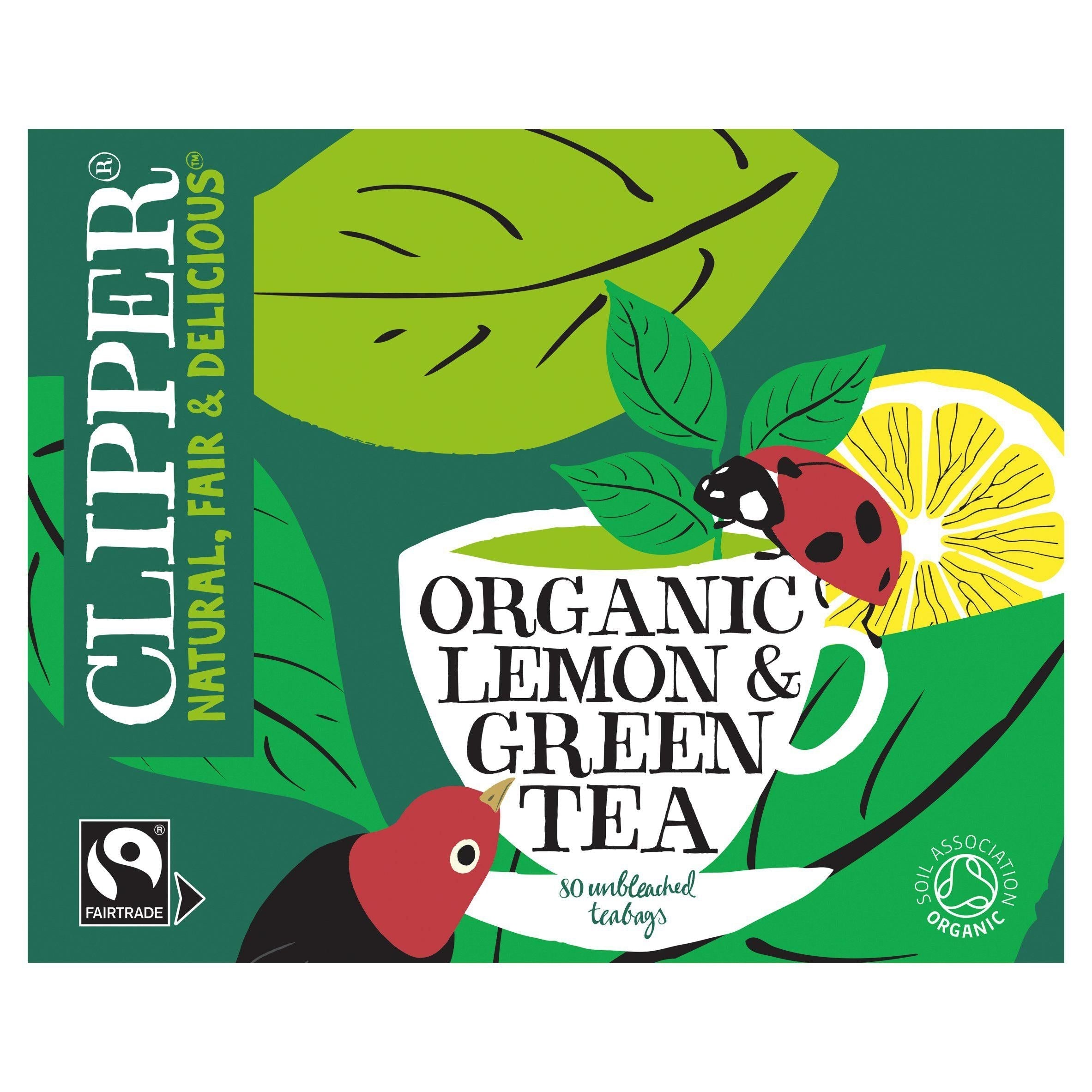 Clipper Fairtrade Green Tea &amp;amp; Lemon x80 Tea Bags 160g