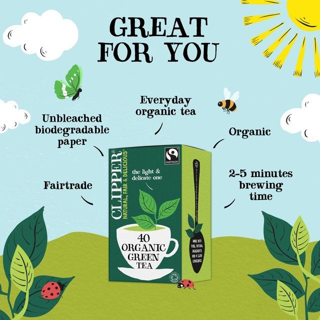 Clipper Organic &amp;amp; Fairtrade Green Tea   40 per pack