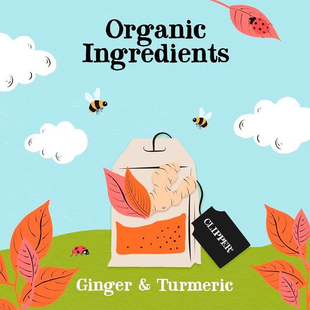Clipper Organic Fairtrade Restoring Roots Ginger &amp;amp; Turmeric 20 Tea Bags   20 per pack