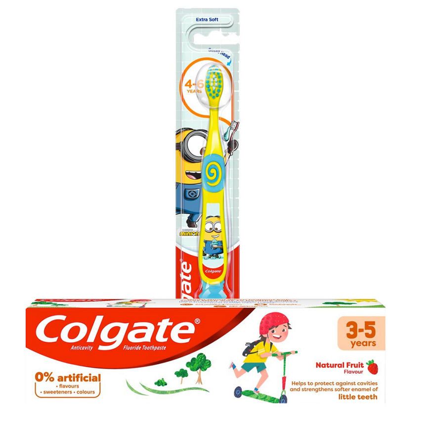 Colgate Kids Toothpaste 3-5 Years &amp;amp; Extra Soft Kids Toothbrush 4-6 Years Bundle