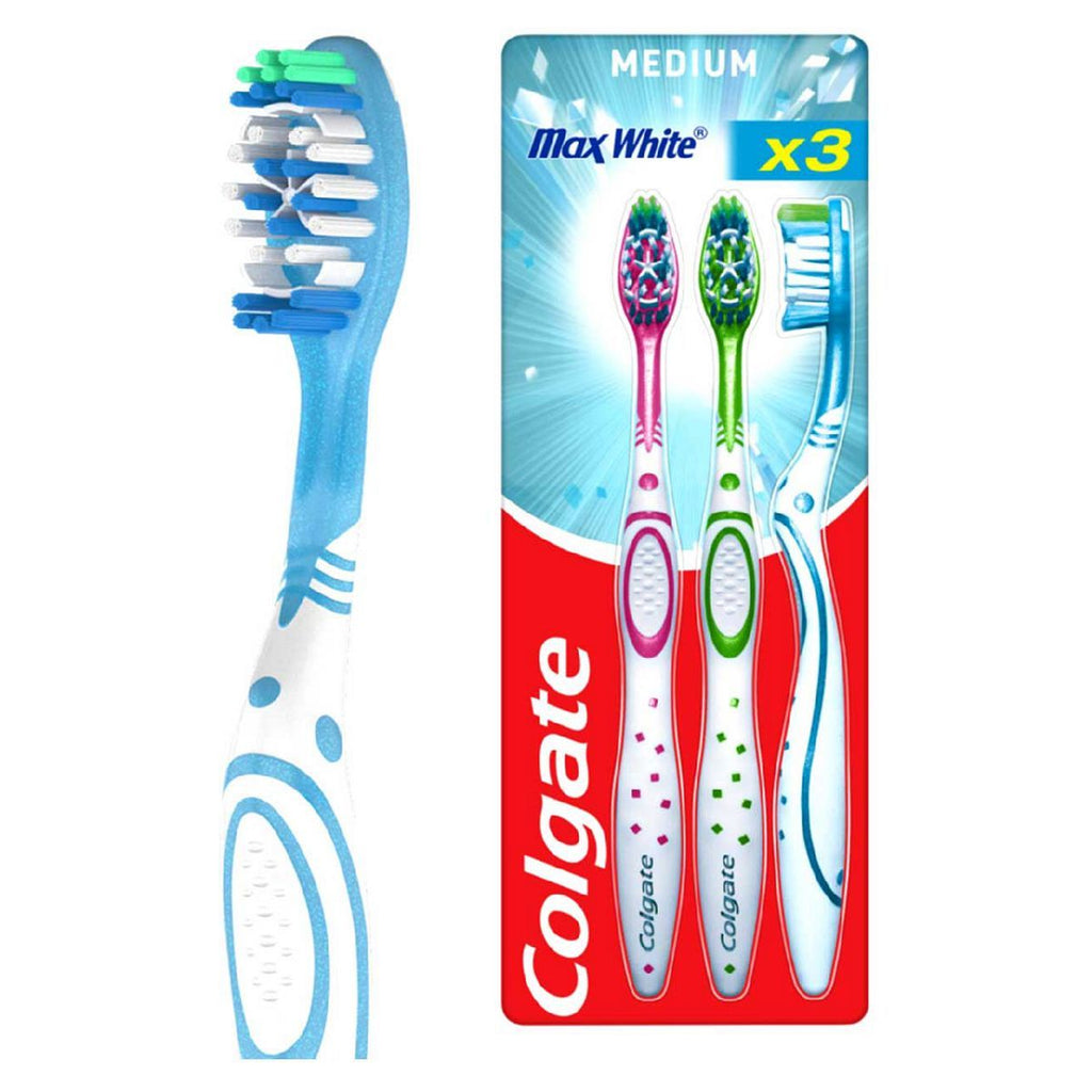 Colgate Max White Medium Toothbrush - 3 Pack