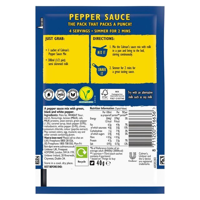 Colman's Pepper Sauce Mix   40g