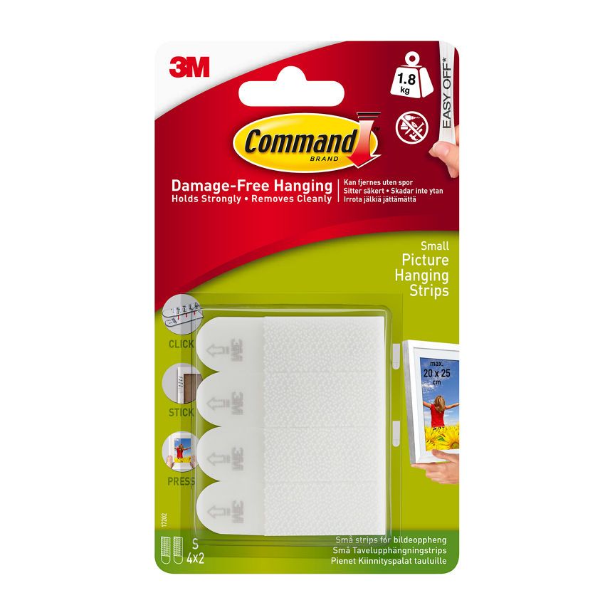 Command Picture Hanging Strips White Small 4 Sets