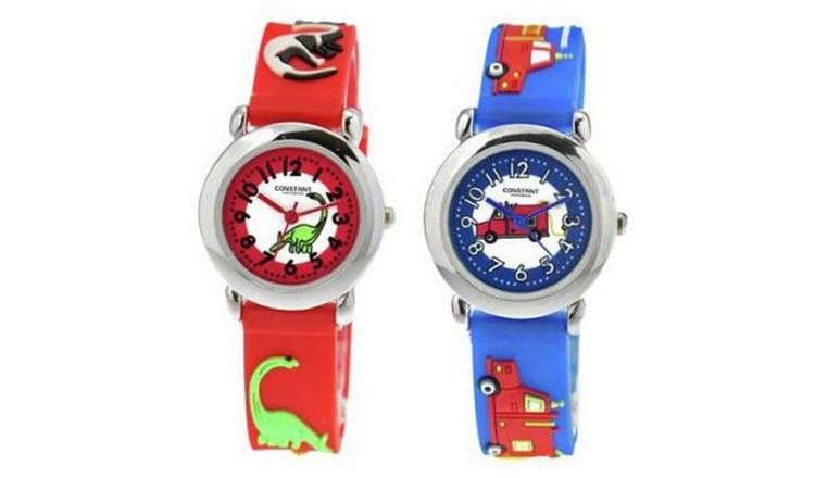 Constant Kid's Multicolour Plastic Strap Watch Set of 2