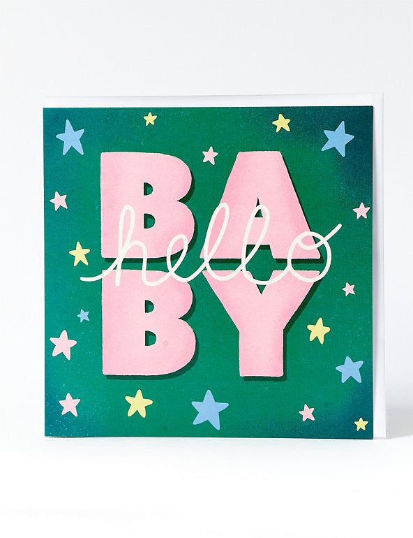 Contemporary Hello New Baby Card